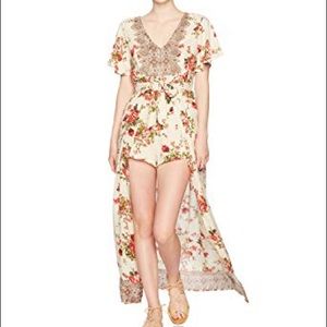 Open front long dress with shorts underneath.